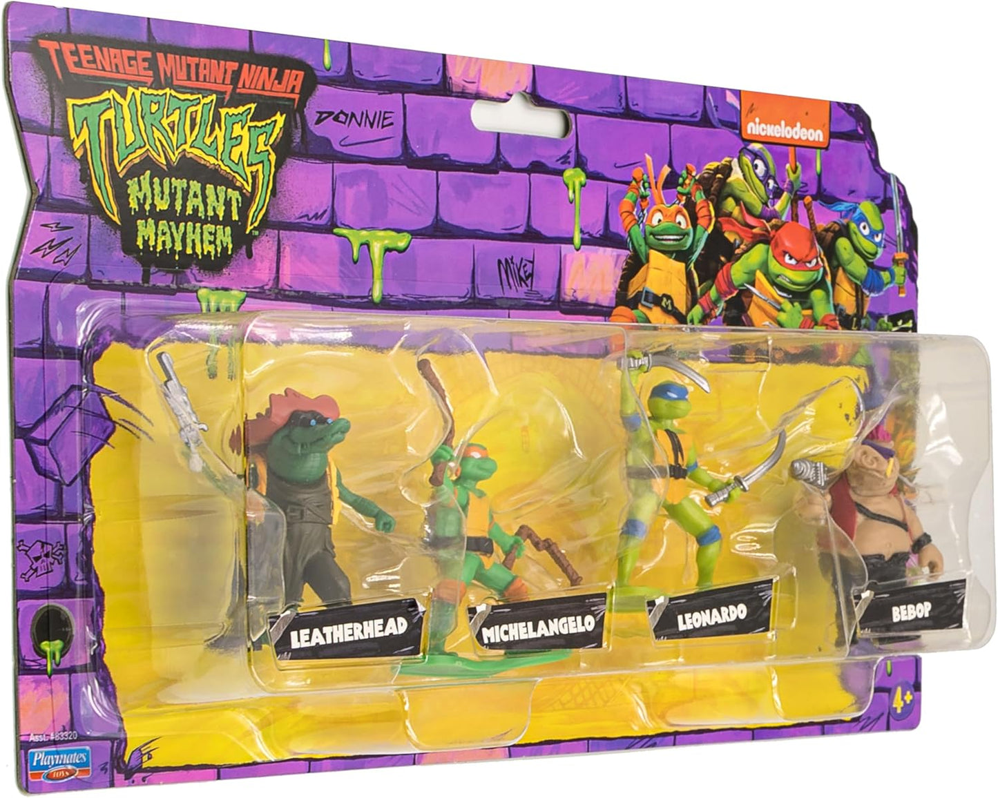 Teenage Mutant Ninja Turtles Mayhem - Leonardo Mike Bebop Leatherhead Mini Pack of 4