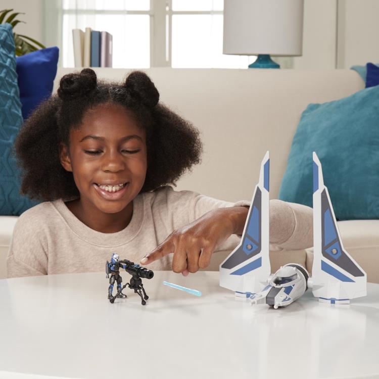 Star Wars Mission Fleet Stellar Class Bo-Katan and Gauntlet Starfighter