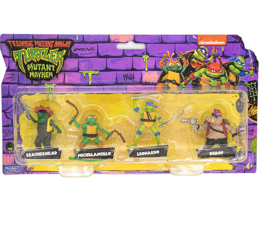 Teenage Mutant Ninja Turtles Mayhem - Leonardo Mike Bebop Leatherhead Mini Pack of 4