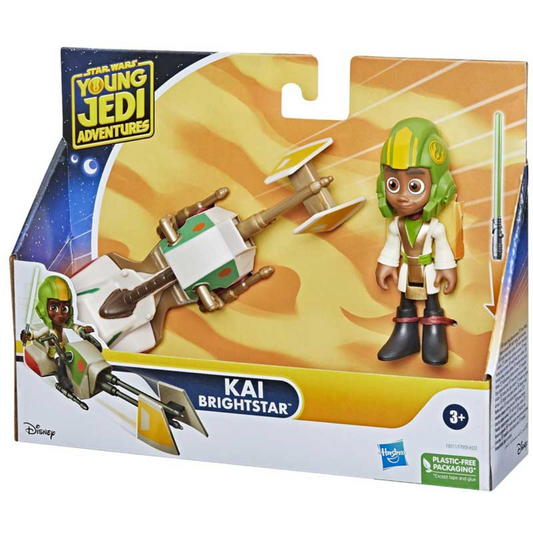 Star Wars Young Jedi Adventures Kai Brightstar Figure & Speeder Bike Vehicle