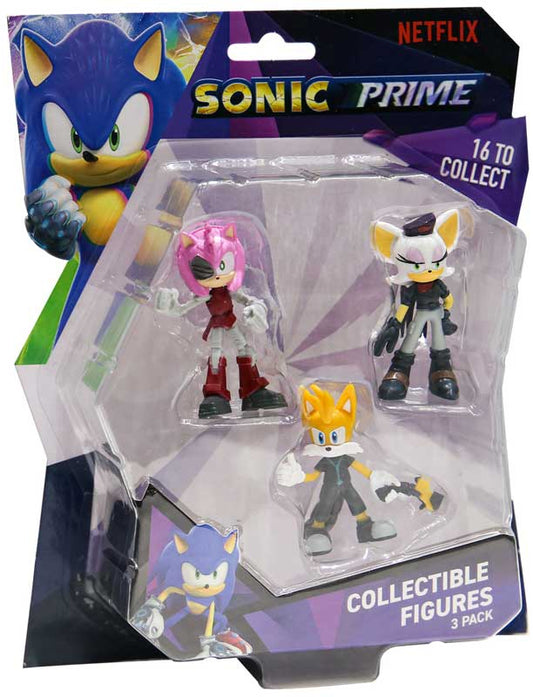 Sonic Prime Figures 3 Pack Collection - Rouge - Rose - Tails