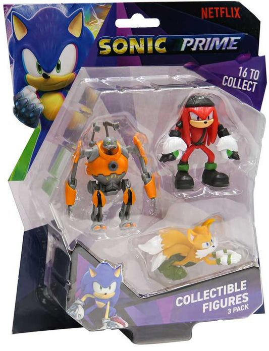 Sonic Prime Figures 3 Pack Collection - Renegade Knucks - Eggforcer - Tails